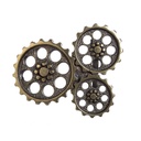 Steampunk Gürtelschließe „STP Moebius“ messingfarben – Zahnräder-Schnalle aus Zamak für 4 cm Gürtel