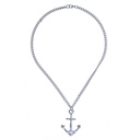 Halskette „Anker“ – Schwerer silberfarbener Ankeranhänger an 54 cm Kette
