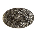 Gürtelschließe Herzmotiv CORDIS – 4 cm messingfarben für Mittelalter-Gewandungen