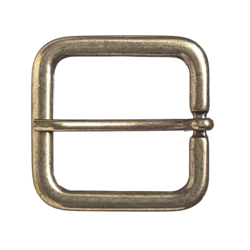 [B628-2] Gürtelschließe Jil messingfarben – 3 cm rechteckige Dornschließe im schlichten Mittelalterdesign