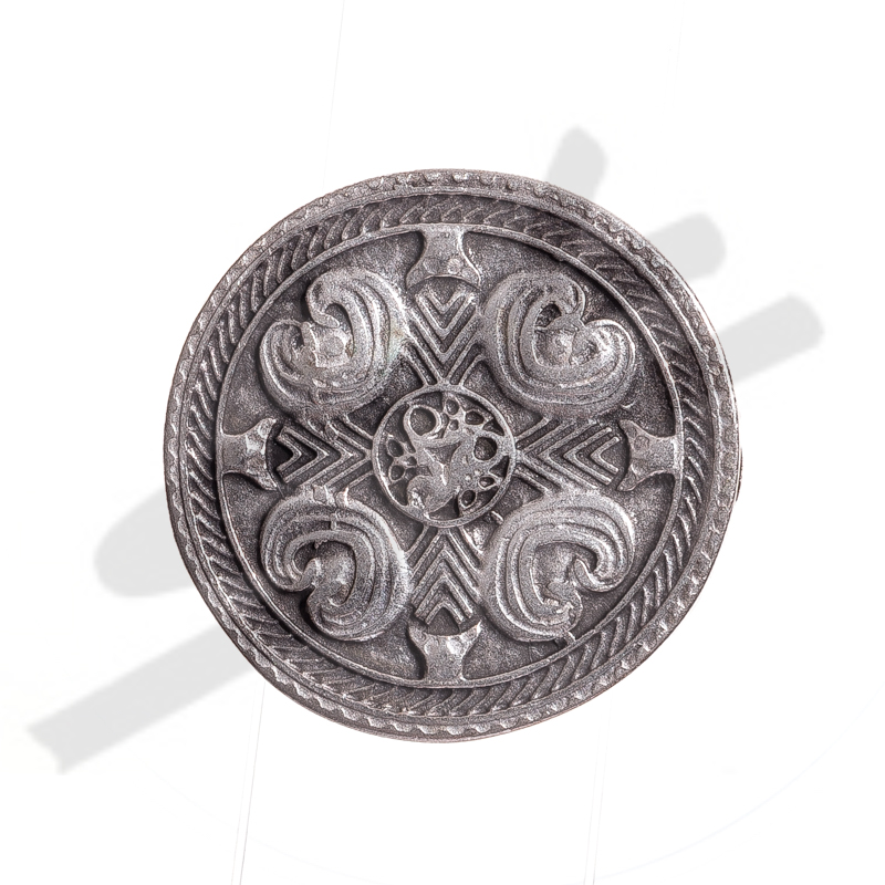 Breastplate-Schließe silberfarben – Runde Mittelalter-Gürtelschnalle für 4 cm Riemen