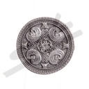 Breastplate-Schließe silberfarben – Runde Mittelalter-Gürtelschnalle für 4 cm Riemen