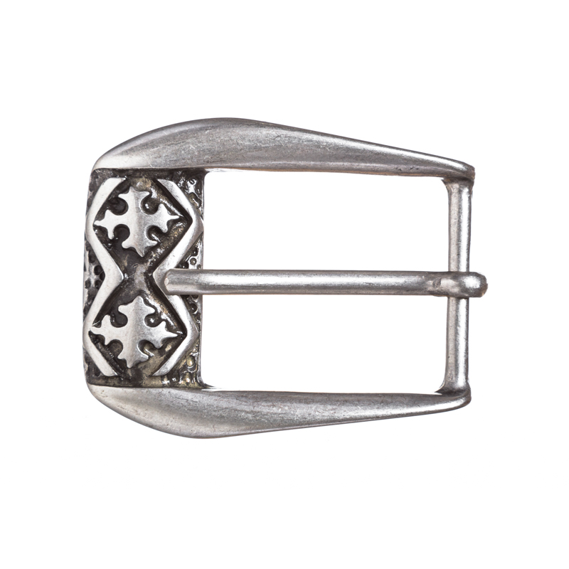 Kreuzzug-Schließe silberfarben – 3 cm Gürtelschließe im Stil des Hochmittelalters