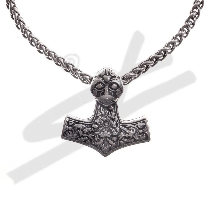 Halskette Thor-Hammer , silberfarben