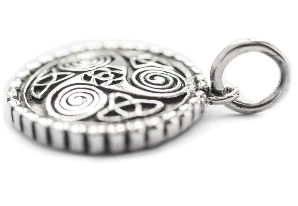 Schmuck Anhänger Silan Ø 1,7 cm – Silber 925 – Keltisches Triaden-Amulett für Schutz & Energie