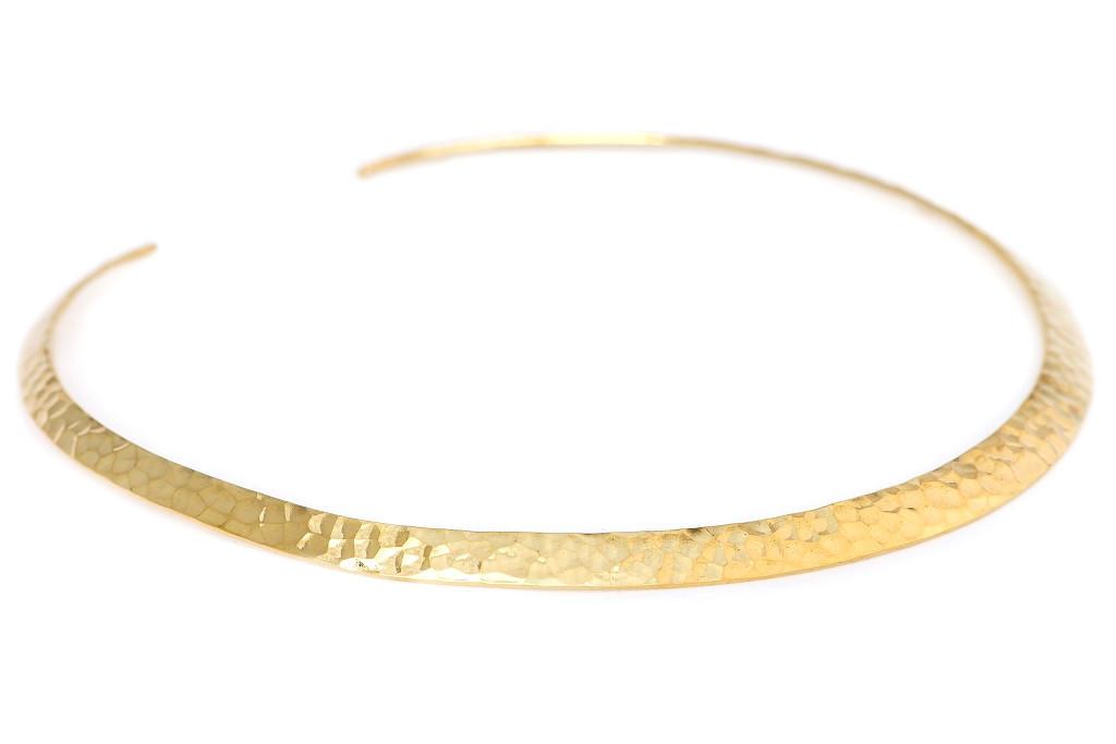 Wikinger Halsreif „Dvalin“ aus Messing – Gehämmerter Torques Ø 15 cm im historischen Stil