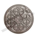 Großer Beschlag „Birka Brustplatte“ silberfarben – Wikinger-Zierniete Ø 65 mm für Taschen oder Gewand