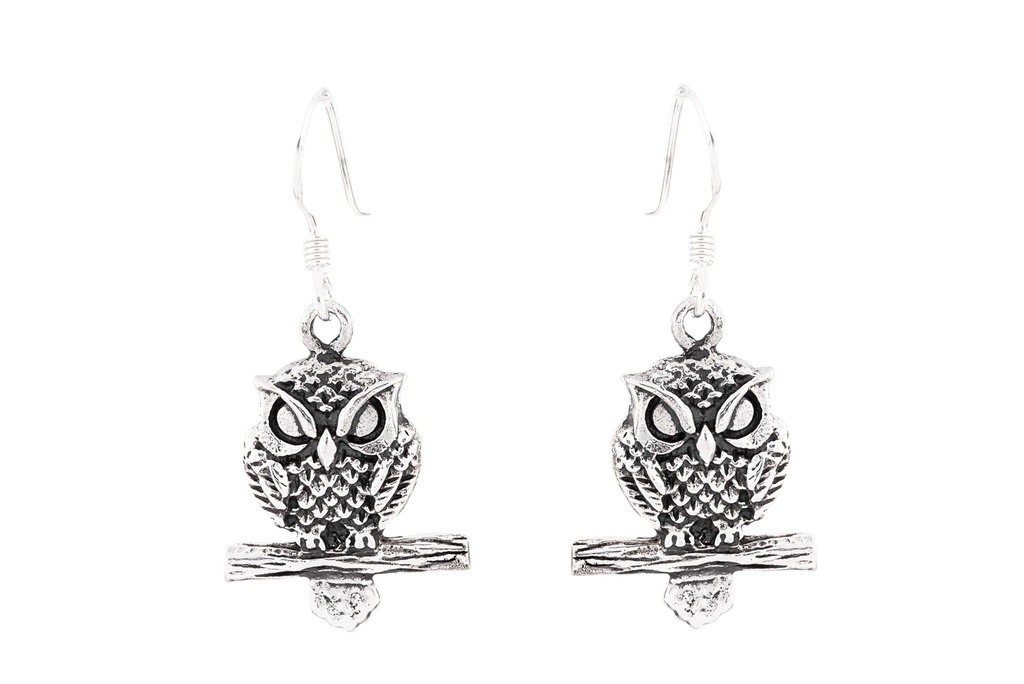 Ohrhänger KALA aus 925er Silber 3,2 cm – Eulen Ohrschmuck Symbol der Weisheit