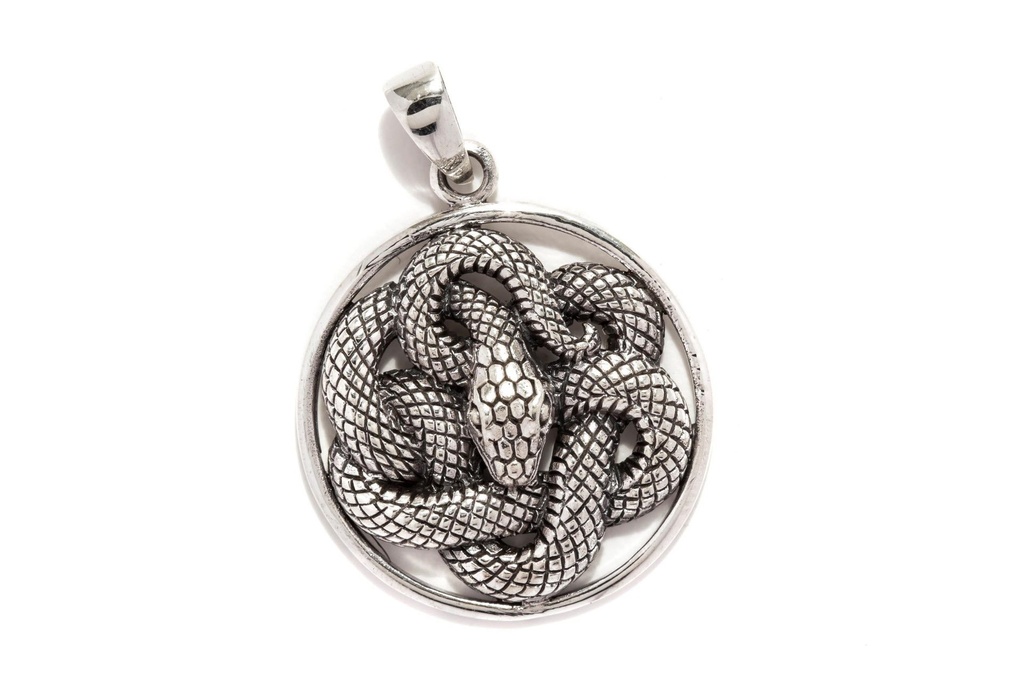 Schlangen-Anhänger GHERNi aus 925er Silber – Symbol für Schutz und Transformation (3,9 cm)