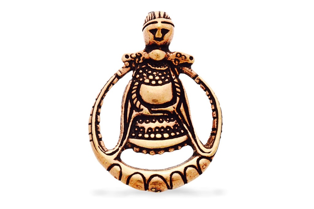 Anhänger FREYA aus Bronze – Wikinger Göttin Amulett 3,1 cm