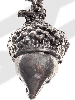 Halskette massive Eichel, silberfarben