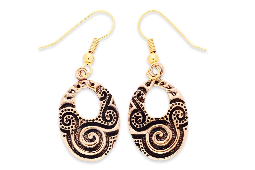 Ohrhänger 'Viking Spirals' Bronze Schmuck für Mittelalter, Reenactment und Larp
