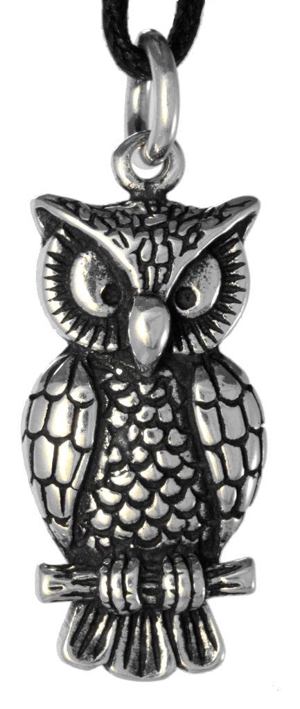 [am179] Eulen-Anhänger NOCTUA aus 925er Silber – Symbol für Weisheit und Schutz (3,6 cm)