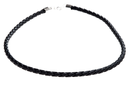 Geflochtenes Lederband RAGNA – 40 cm schwarzes Halsband mit Silberverschluss
