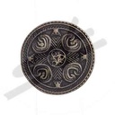 Großer Beschlag „Wikinger Brustplatte“ messingfarben – Rundes Wikinger-Ornament Ø 65 mm für Taschen & Gewand