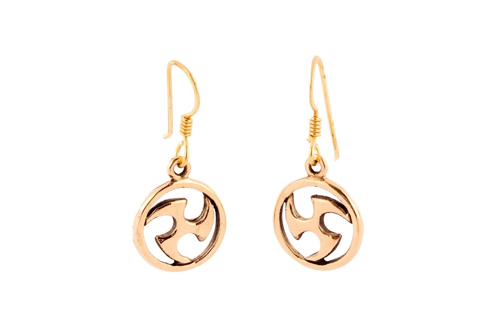 Ohrhänger Runa Triskele aus Bronze – Keltischer Ohrschmuck mit Dreifachspirale 3 cm