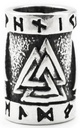 Valknut Bartperle aus Silber – Wotansknoten Wikinger Schmuck für Bart & Haar 1,5 cm