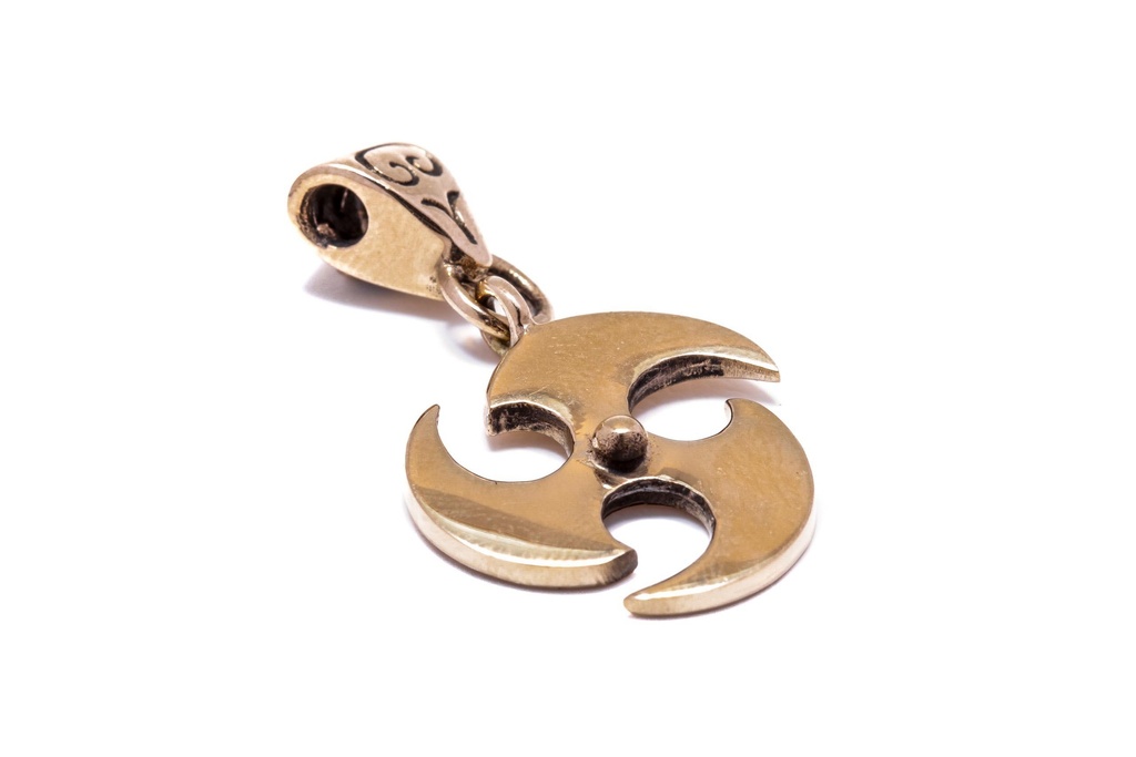 [acb503] Schmuck Anhänger Siran 3,5 cm – Bronze – Keltische Triskele für Schutz & Wandel