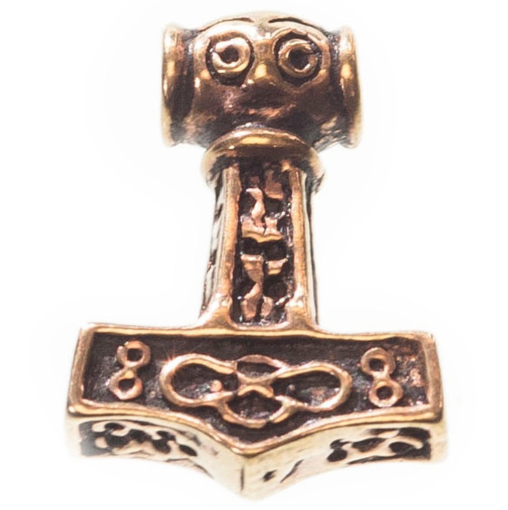 Kleiner Thorshammer Anhänger THORAN aus Bronze – Mjölnir Wikinger Amulett 1,8 cm