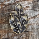 Lorbeer-Beschlag altmessing – Zierbeschlag aus ZAMAK für Tracht, LARP & Mittelaltergewandung