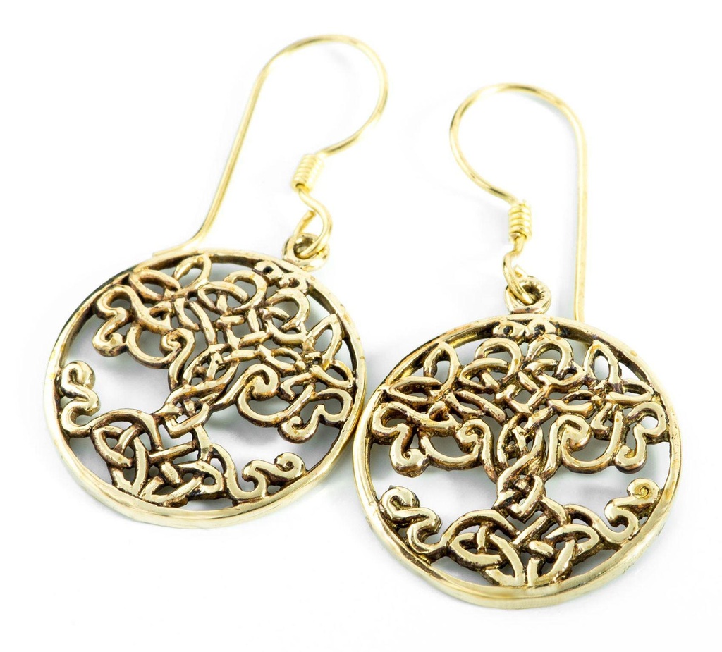 VERUNA Ohrringe aus Bronze – Keltischer Lebensbaum Ohrschmuck 3,5 cm