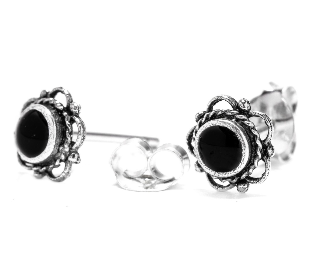 Ohrstecker Siana mit Onyx aus Silber 925 – Klassischer Ohrschmuck 7 mm rund