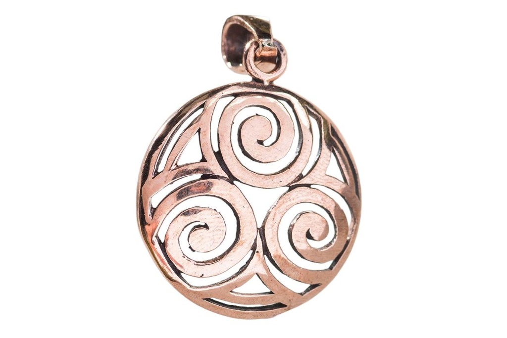 Schmuck Anhänger Sheena Ø 2,1 cm – Bronze – Keltisches Spiral-Amulett für Energie & Schutz