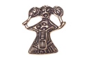 Anhänger VALKÜRE aus Bronze – Wikinger Schildmaid Amulett 3,3 cm