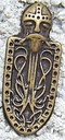 Wikinger Schild,altmessingfarbener Beschlag