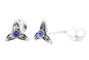 Ohrstecker Isana aus Silber – Keltische Dreiheit Ohrringe 925er mit blauer Emaille 7 mm