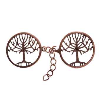 [V-114-4] Weltenbaum-Verschluss „Yggdrasil“ – Kupferfarbener Mantelverschluss mit Weltenesche-Motiv