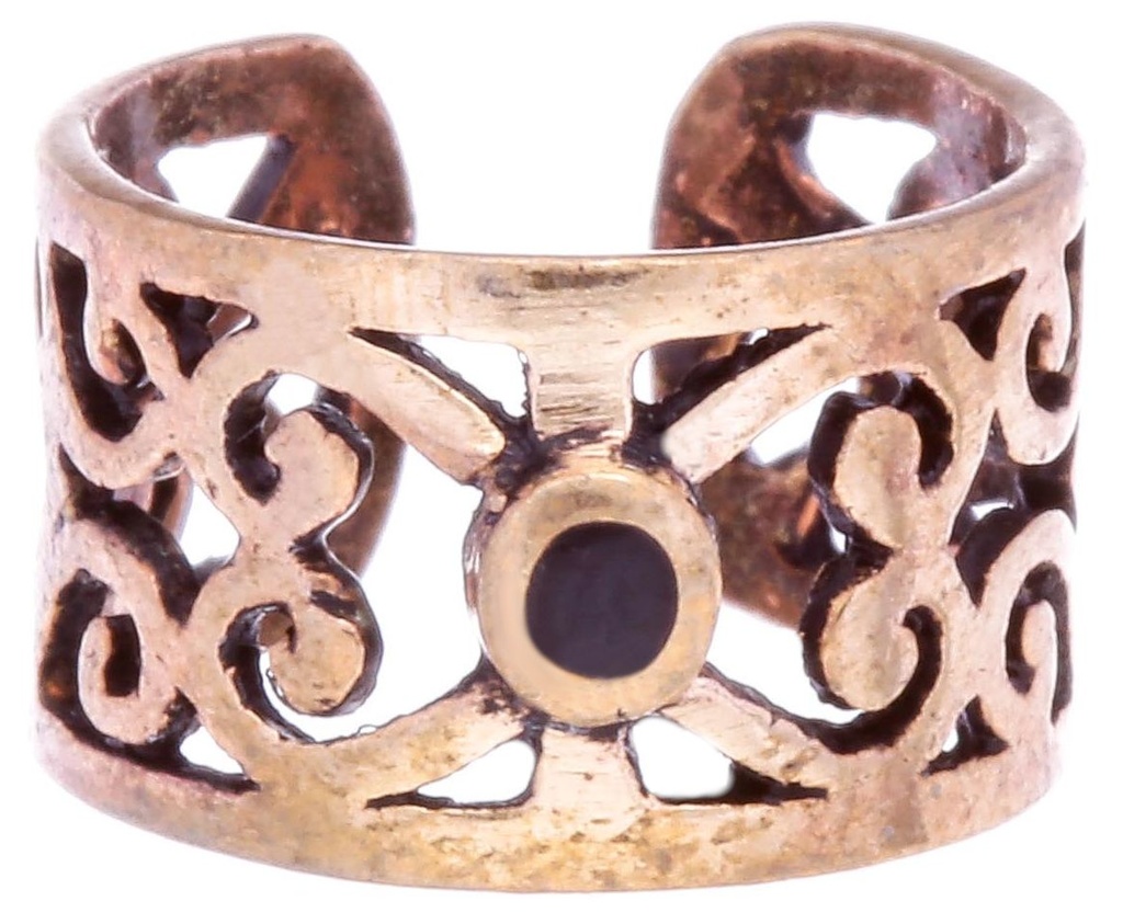 Mittelalter Ohrklemme „Brîga – Onyx“ aus Bronze – Ohrschmuck 7 mm ohne Piercing
