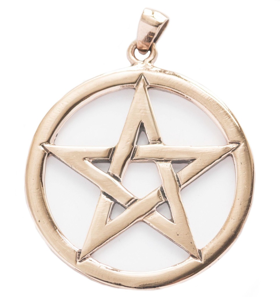Schmuck Anhänger Whyn Ø 3,7 cm – Bronze – Großes Pentagramm-Amulett für Schutz & Magie