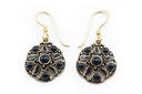 Ohrhänger THARA aus Bronze 3,3 cm – Fünfblatt Schmuck mit schwarzem Onyxstein