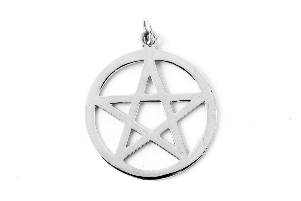 Schmuckstück  Schmuck Anhänger KALIN Ø 3,4 cm Großes Pentagramm Silber 4.3 cm