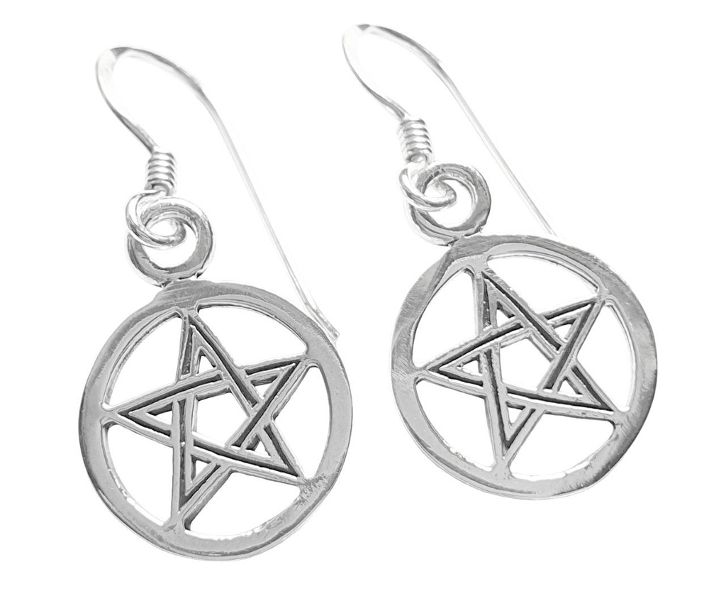 Schmuckstück  Ohrhänger DRUIDAN 1.7 cm Kleine Pentagramme Silber 1.7 cm