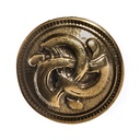 Wirbel-Triskele klein, messingfarbener Beschlag