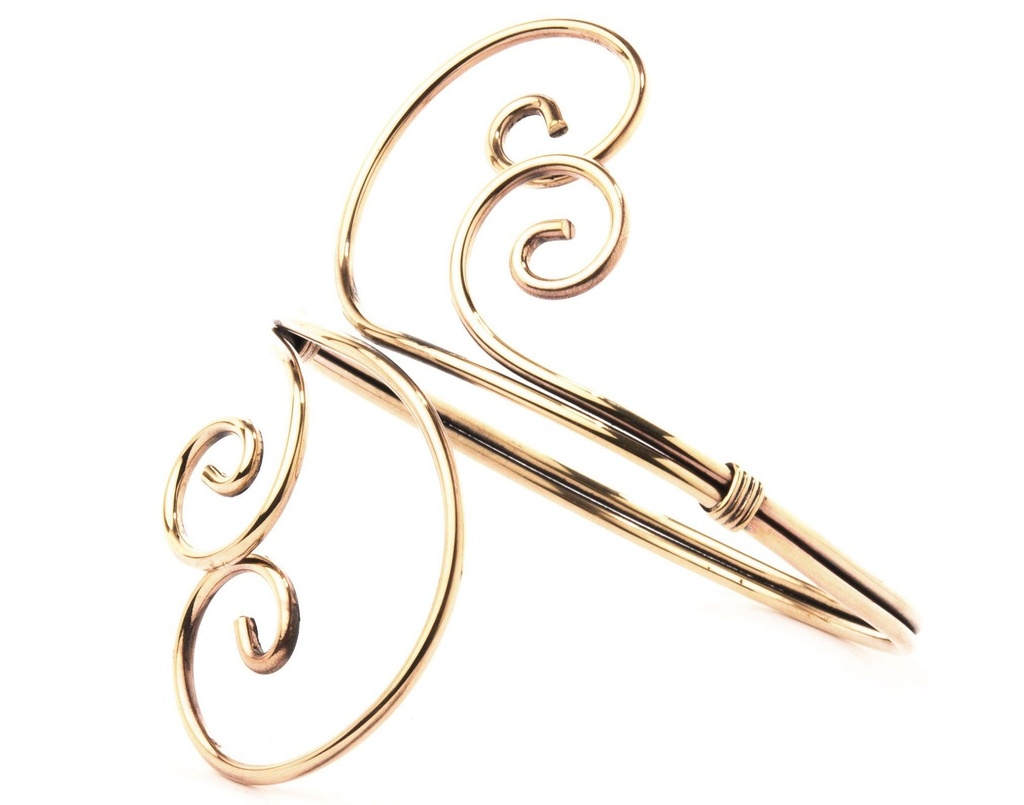 Oberarmreif LINYA aus Bronze Ø 8,3 cm – Spiralen Schmuck im keltischen Stil