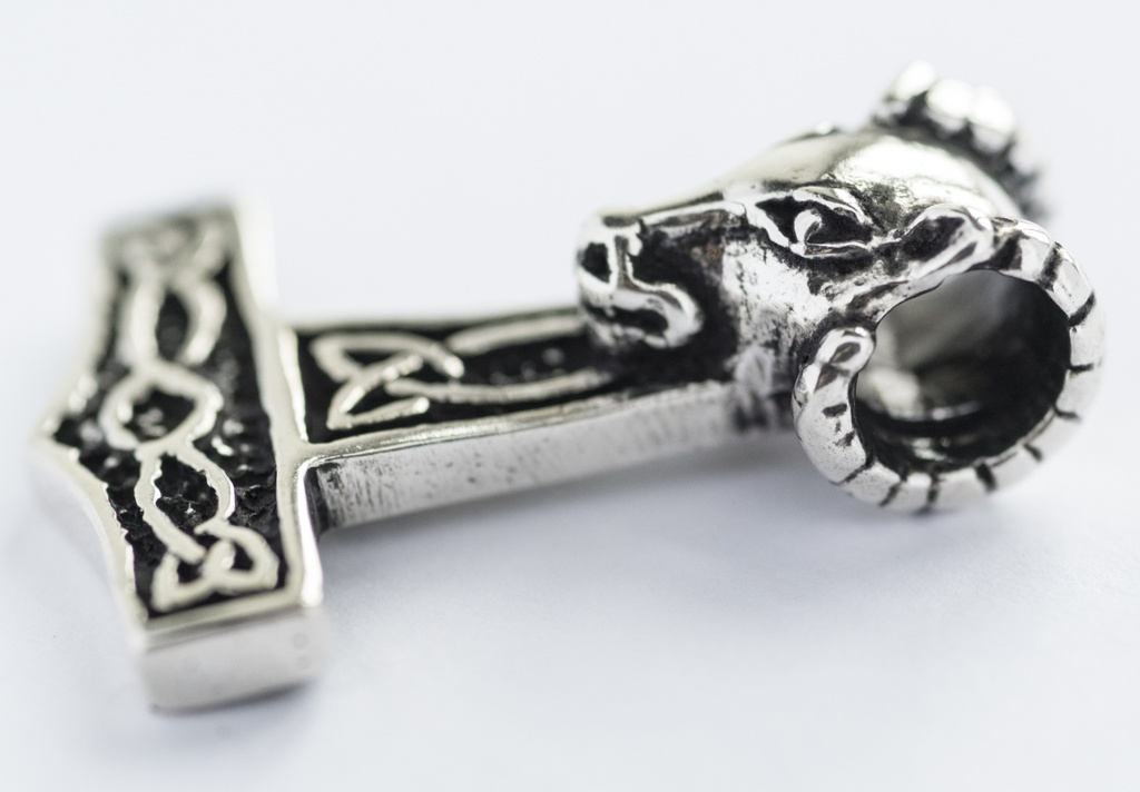Thorshammer Mjölnir Anhänger 'Thorshammer Widder' aus Silber 925 - Mittelalter, Larp, Reenactment Schmuck