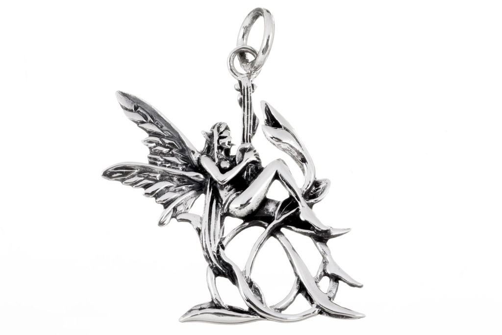 Elfen-Anhänger ALUNA aus 925er Silber – Zauberhaftes Amulett der Fantasie (3,8 cm)