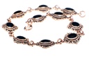 Mittelalterliche Armkette MÉDIÉVALE aus Bronze – 19 cm mit Onyxsteinen