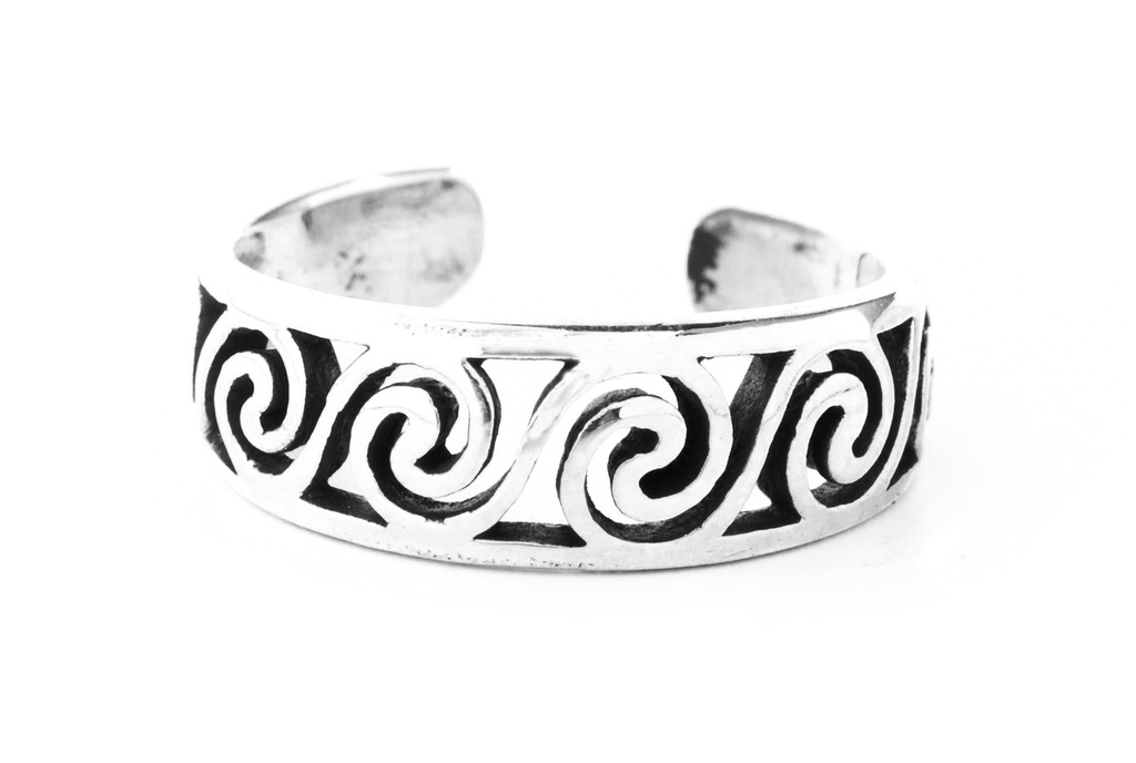 Zehenring "Spiral" aus Silber 925 – Keltischer Fußring mit Spiralmuster 6 mm