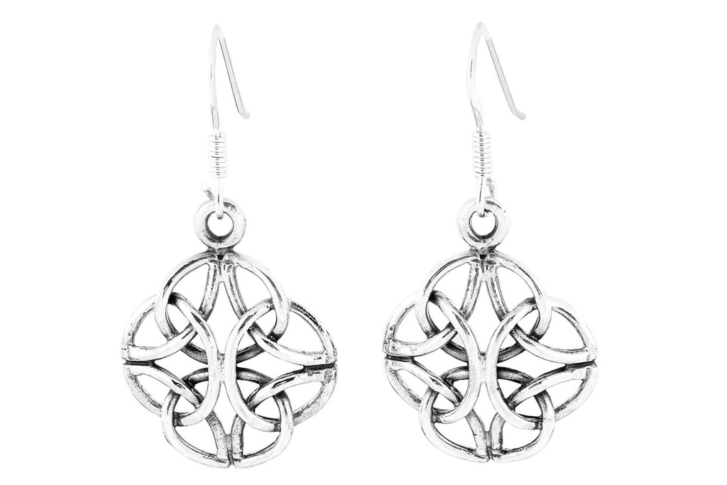 Keltische Ohrhänger Mila aus Silber – Vier-Elemente-Knoten Ohrringe 2,3 cm