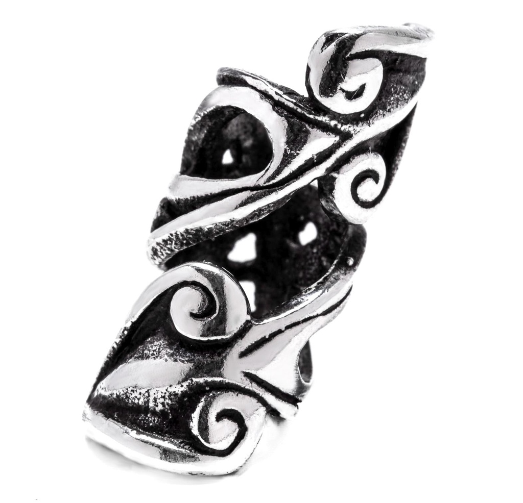 Große Wikinger Haar- & Bartperle RIGA aus 925 Silber – 23 mm Lebensspiralen für Dreads & Zöpfe