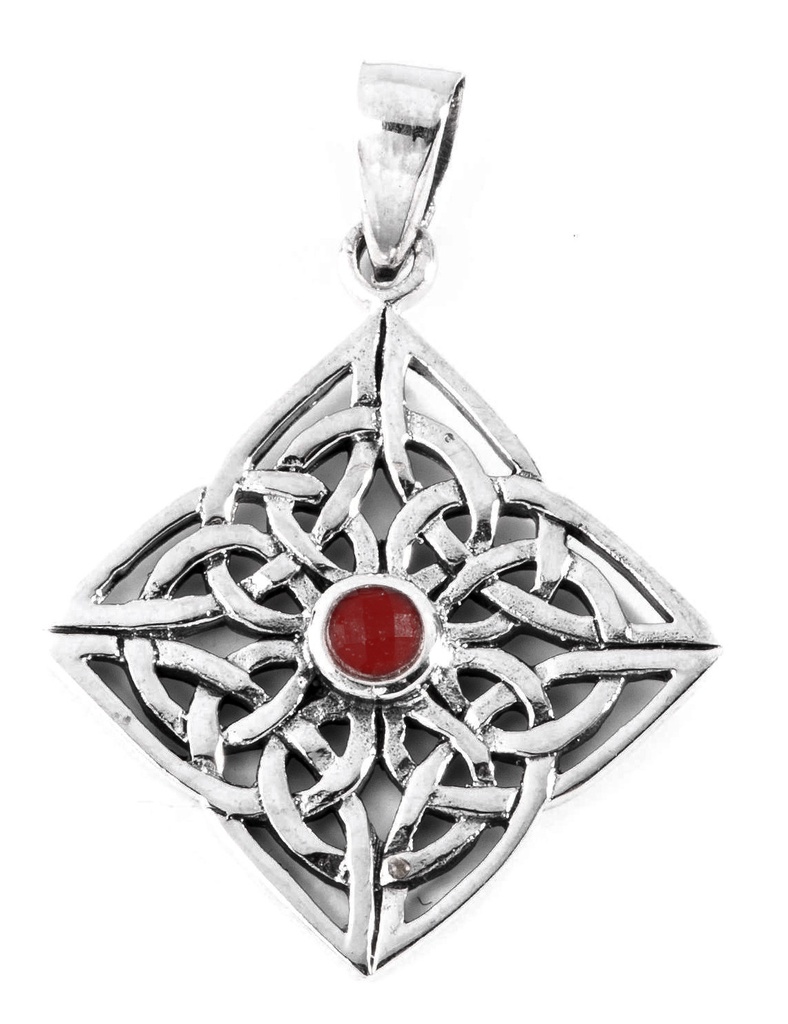 Schmuck Anhänger Albwin 3,7 cm – Silber 925 – Keltisches Schutzamulett mit Rauten-Symbolik