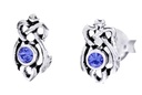 Ohrstecker MANJA aus 925er Silber 8 mm – Keltischer Ohrschmuck mit blauem Kristall