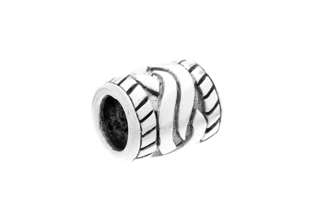 Wikinger Bart- & Haarperle RAN aus 925 Silber – 11 mm Knotenmuster für Zöpfe, Bart & Kette 