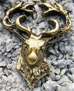 Zierbeschlag „Cervo“ in Messingoptik – Hirschkopf mit Geweih 27 x 34 mm