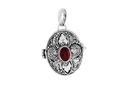Medaillon, Anhänger 'Dana - Granat' aus Silber 925 - Mittelalter, Larp, Reenactment Schmuck