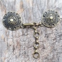 KELTENKREIS altmessingfarben – Keltischer Mantelverschluss mit Kette & Symbolemblem für LARP & Mittelalter